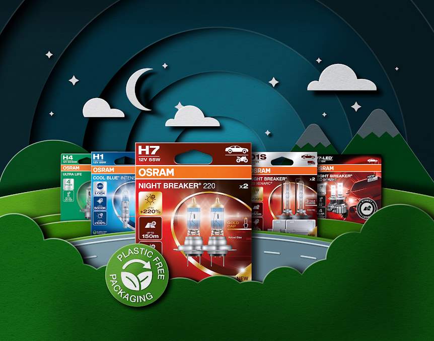 OSRAM Automotive rimuove la plastica dal packaging: 100% riciclabile e realizzato con materiali rinnovabili